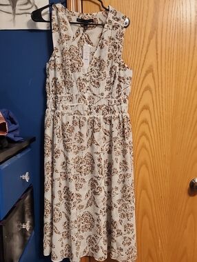 white house black market champagne dress White House Black Market Champagne Gold / Ecru Lace Mini Shift Dress Size 4